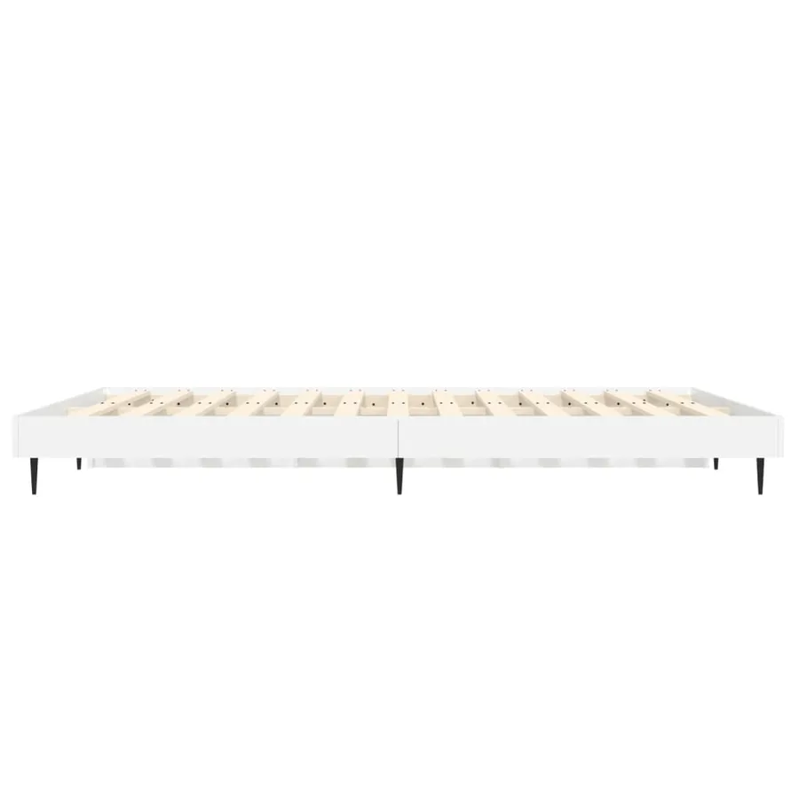 Cadre de lit sans matelas blanc 135x190 cm bois d'ingénierie - 7