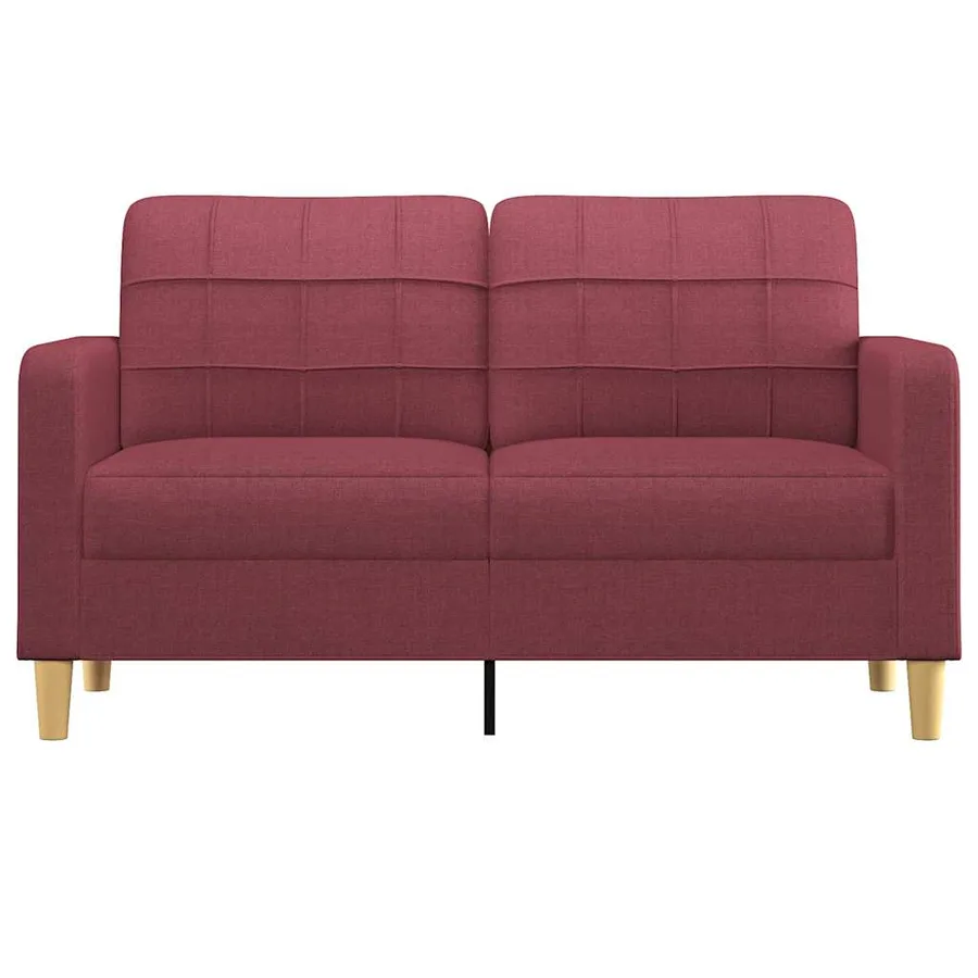 Canapé à 2 places Rouge bordeaux 140 cm Tissu - 3