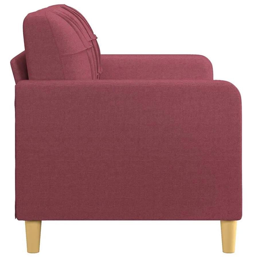 Canapé à 2 places Rouge bordeaux 140 cm Tissu - 4