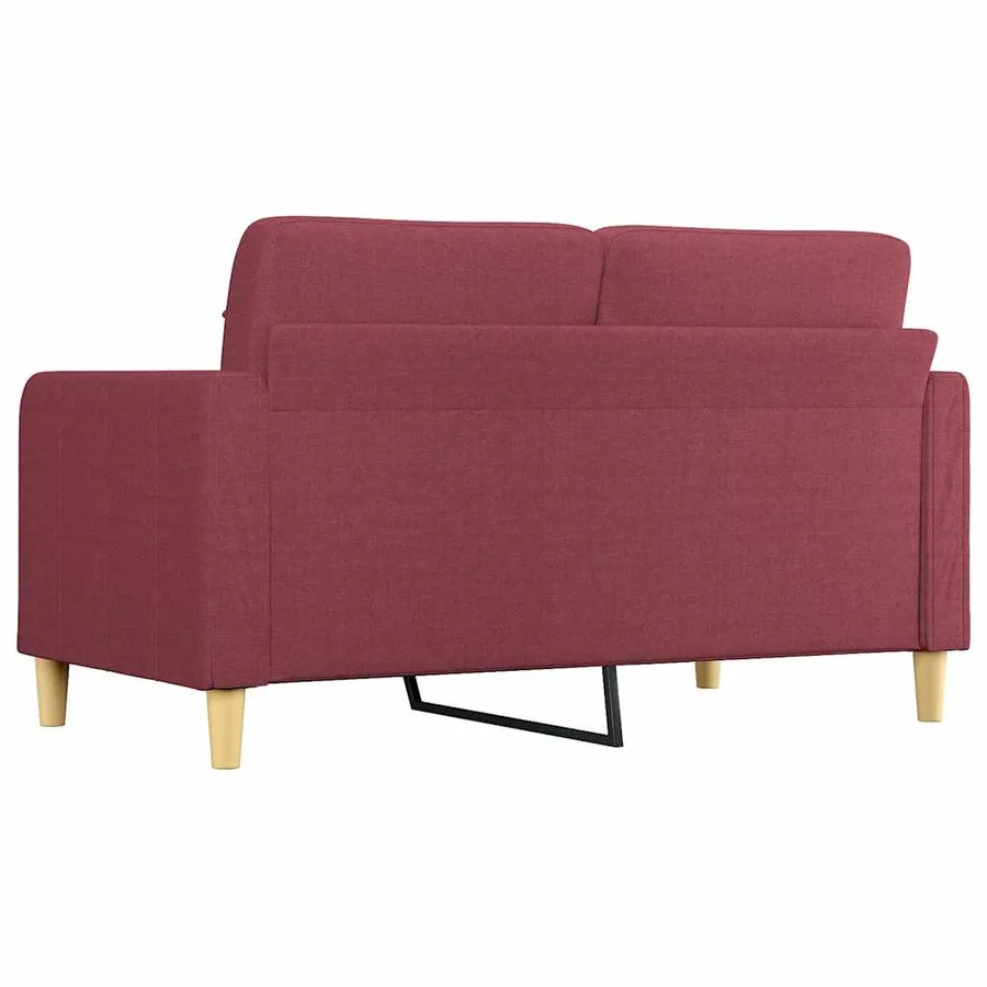 Canapé à 2 places Rouge bordeaux 140 cm Tissu - 5