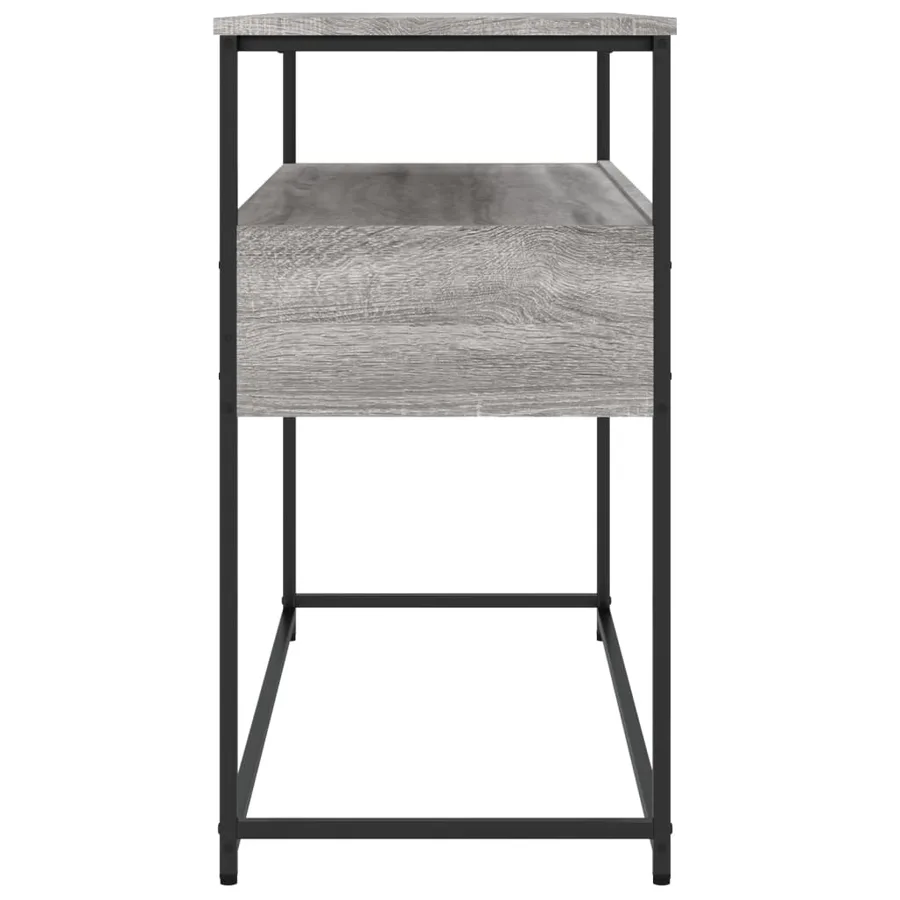 Table console sonoma gris 100x40x75 cm bois d'ingénierie - 7