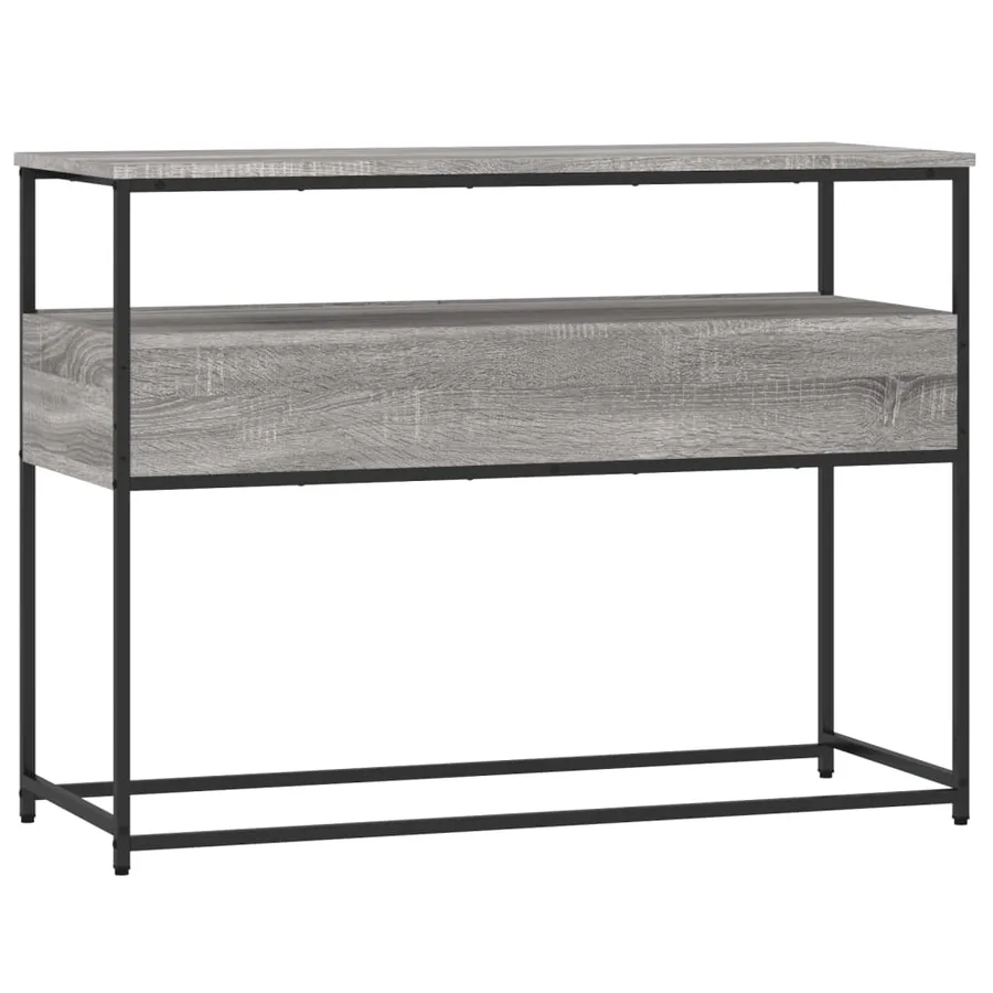 Table console sonoma gris 100x40x75 cm bois d'ingénierie - 8