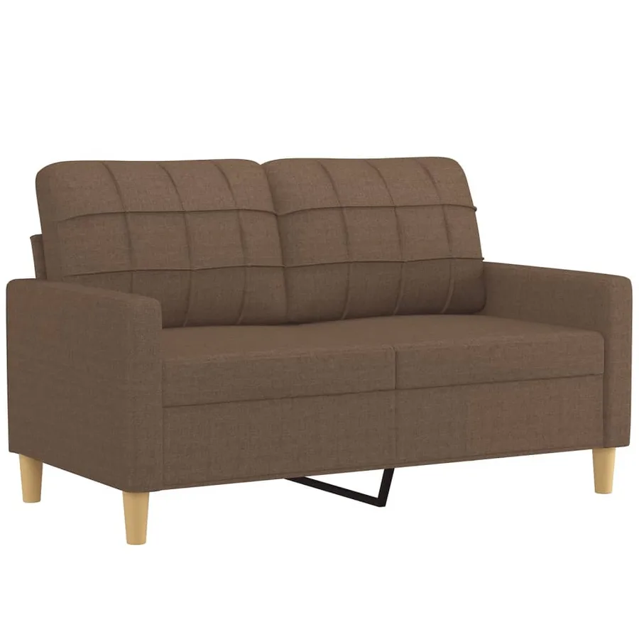 Ensemble de canapés 2 pcs avec coussins Marron Tissu - 3