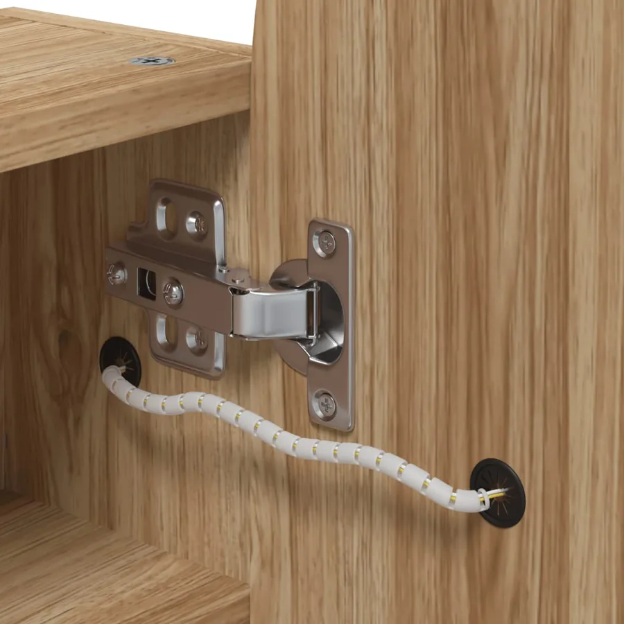 Armoire de bain à miroir avec LED arquée chêne 42x13x70 cm - 10