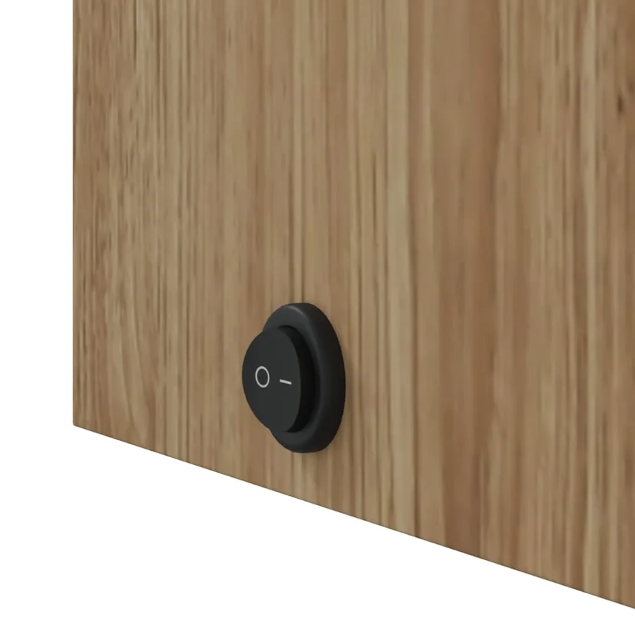 Armoire de bain à miroir avec LED arquée chêne 42x13x70 cm - 11