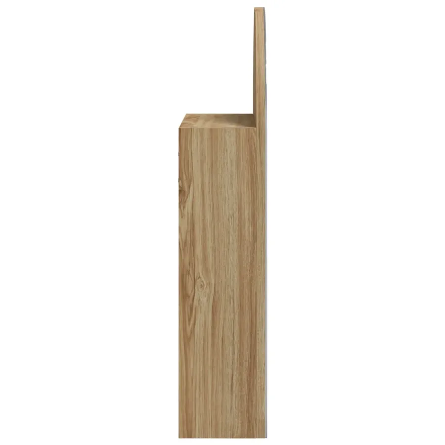 Armoire de bain à miroir avec LED arquée chêne 42x13x70 cm - 7