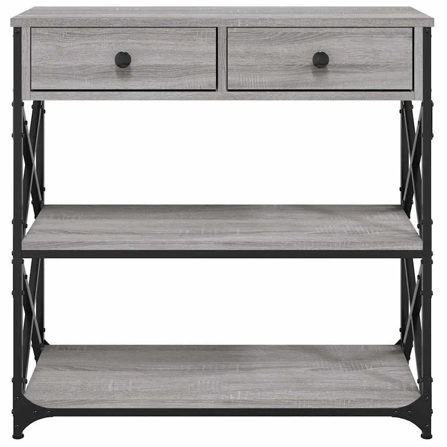 Table console sonoma gris 75x28x75 cm bois d'ingénierie - 6