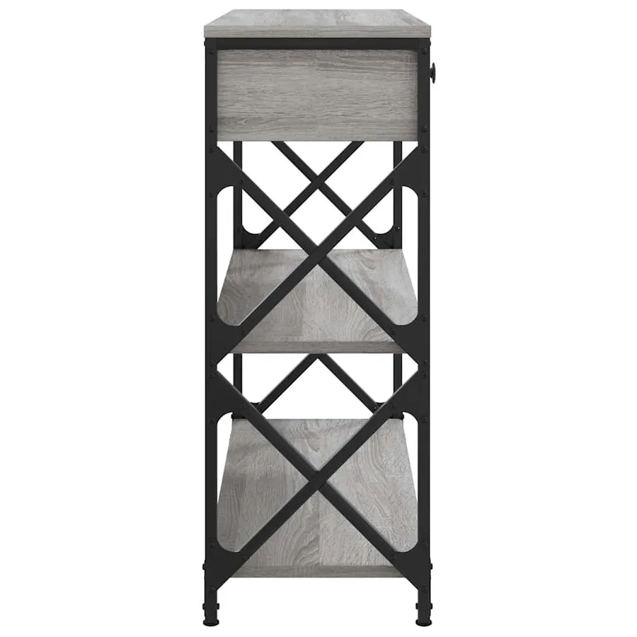 Table console sonoma gris 75x28x75 cm bois d'ingénierie - 7