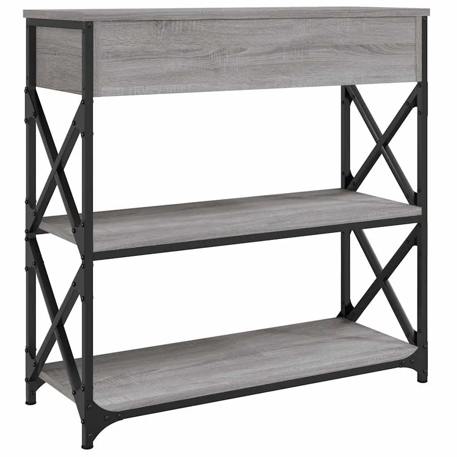 Table console sonoma gris 75x28x75 cm bois d'ingénierie - 8