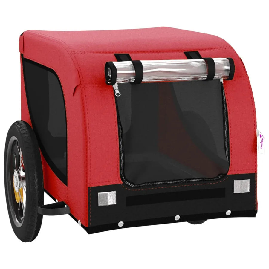 Remorque de vélo pour animaux de compagnie rouge et noir - 4