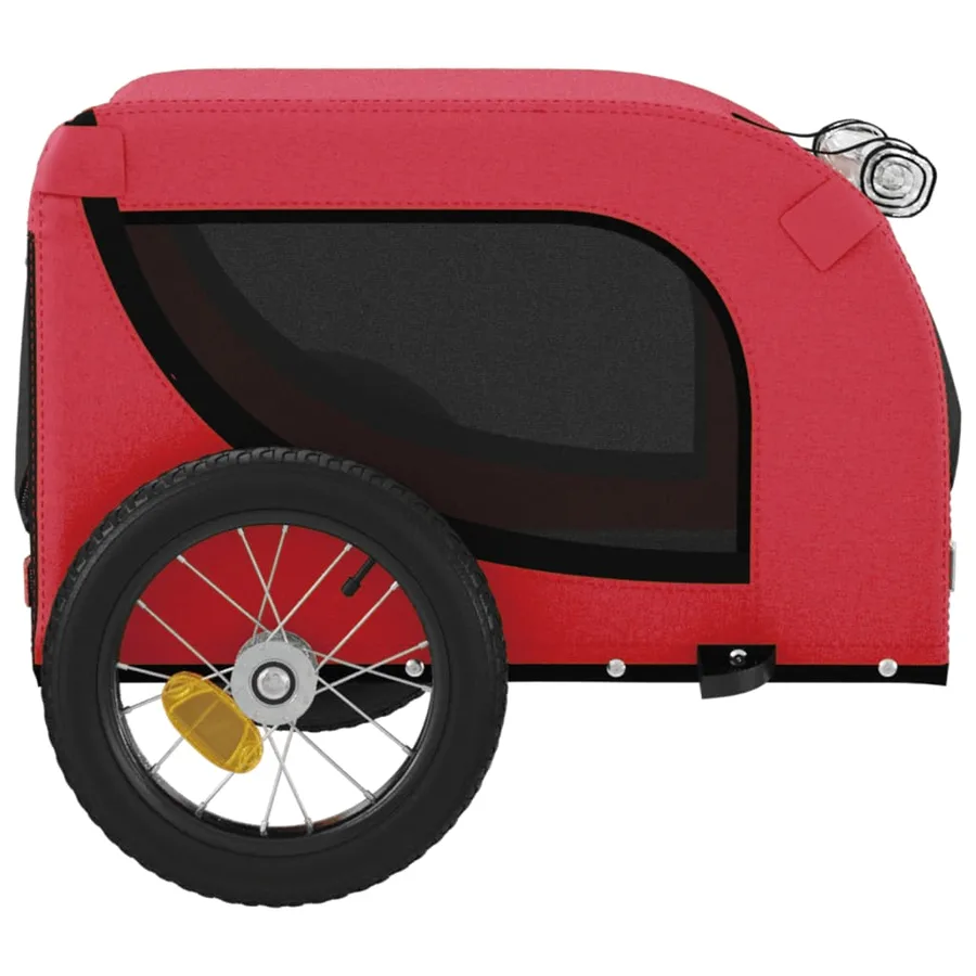 Remorque de vélo pour animaux de compagnie rouge et noir - 6