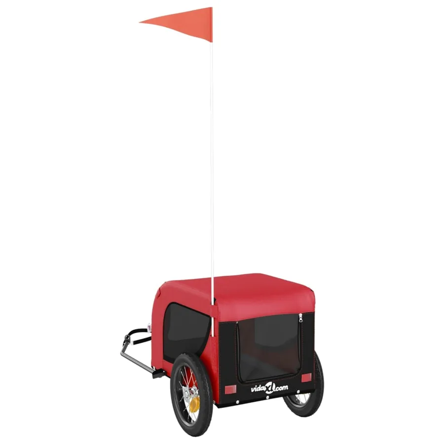 Remorque de vélo pour animaux de compagnie rouge et noir - 7