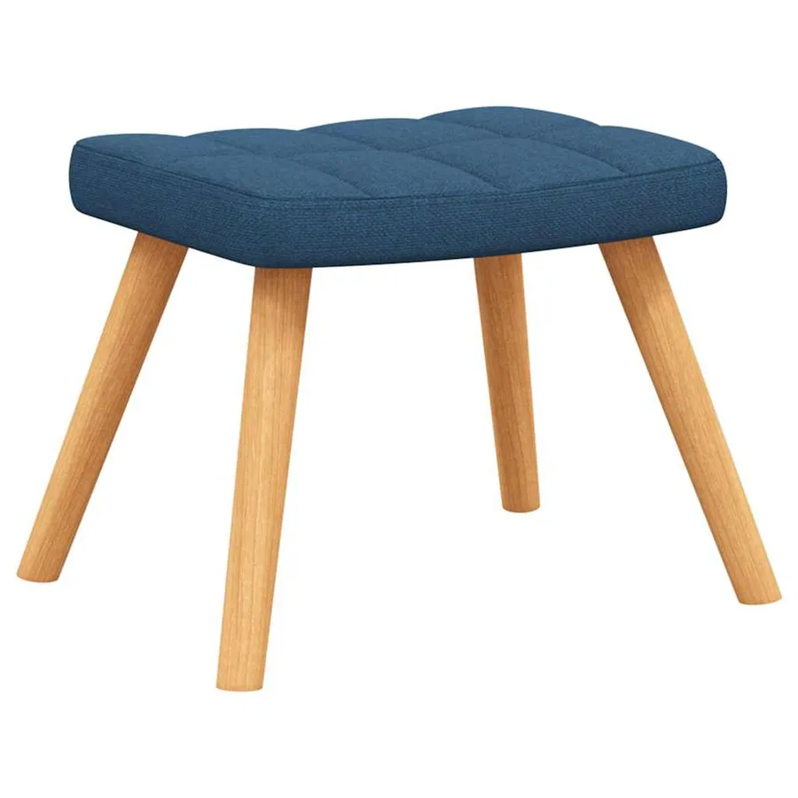 Chaise de relaxation avec tabouret Bleu Tissu - 7