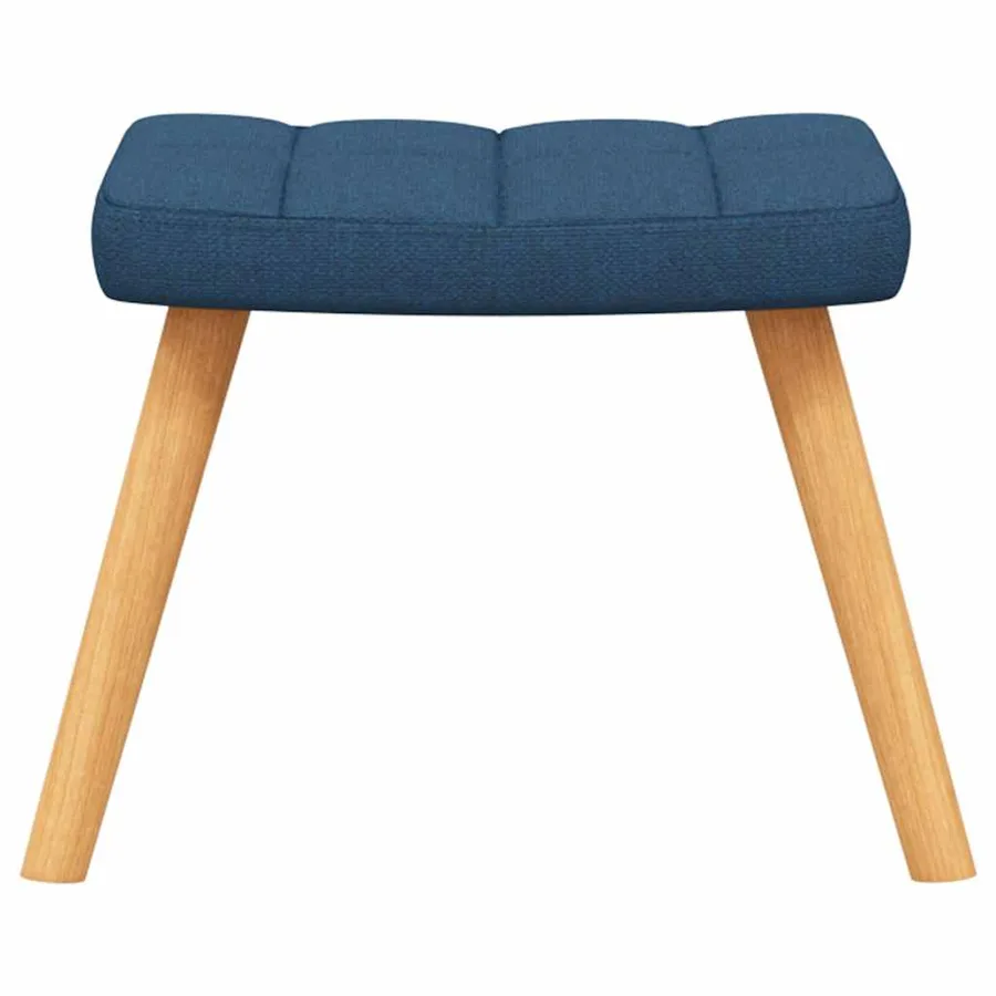Chaise de relaxation avec tabouret Bleu Tissu - 8