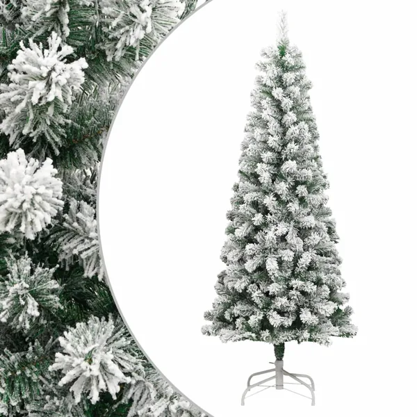 Sapin de Noël artificiel à charnières avec neige floquée 240 cm
