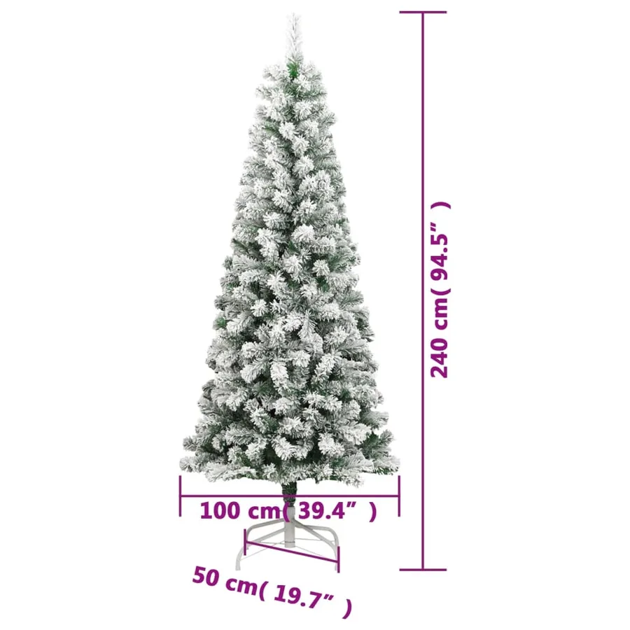 Sapin de Noël artificiel à charnières avec neige floquée 240 cm - 9