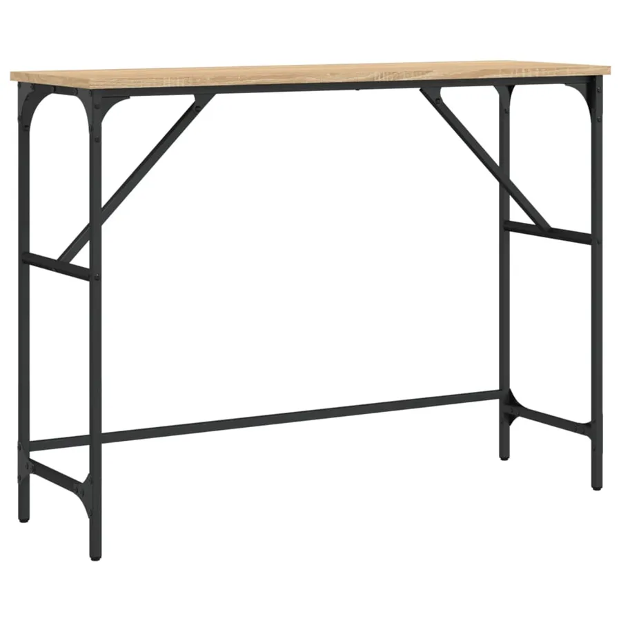 Table console chêne sonoma 100x32x75 cm bois d'ingénierie - 2