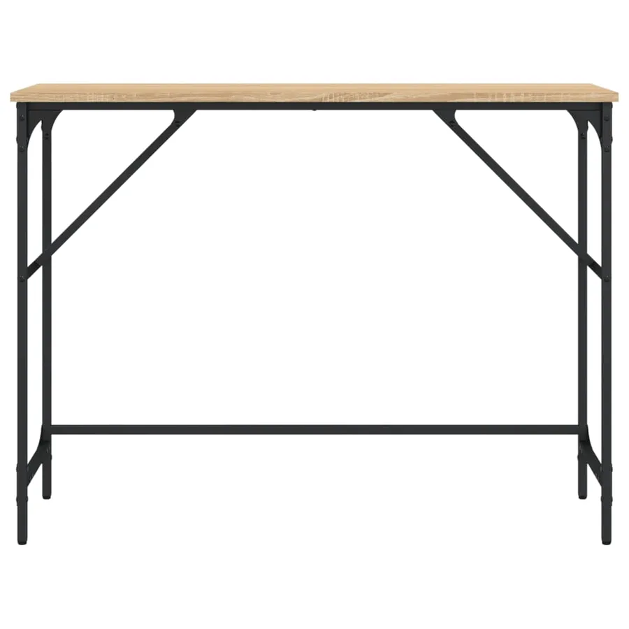 Table console chêne sonoma 100x32x75 cm bois d'ingénierie - 4