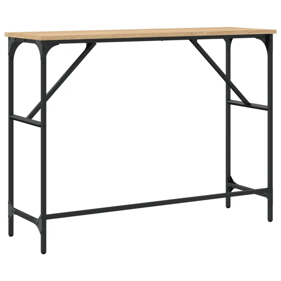 Table console chêne sonoma 100x32x75 cm bois d'ingénierie - 6