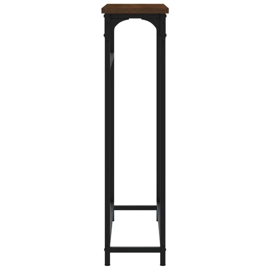 Table console chêne marron 75x19,5x75 cm bois d'ingénierie - 5