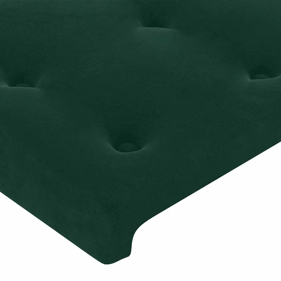 Tête de lit à LED Vert foncé 100x5x78/88 cm Velours - 5