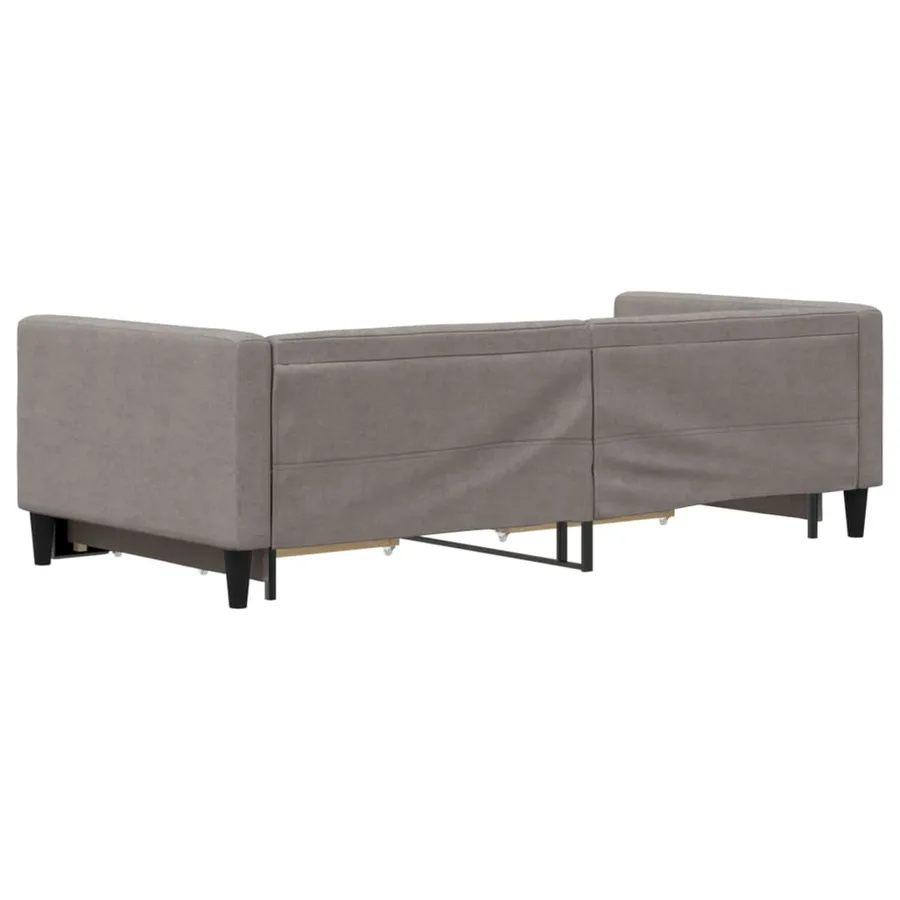 Lit de jour avec gigogne et tiroirs sans matelas taupe 90x200cm - 5