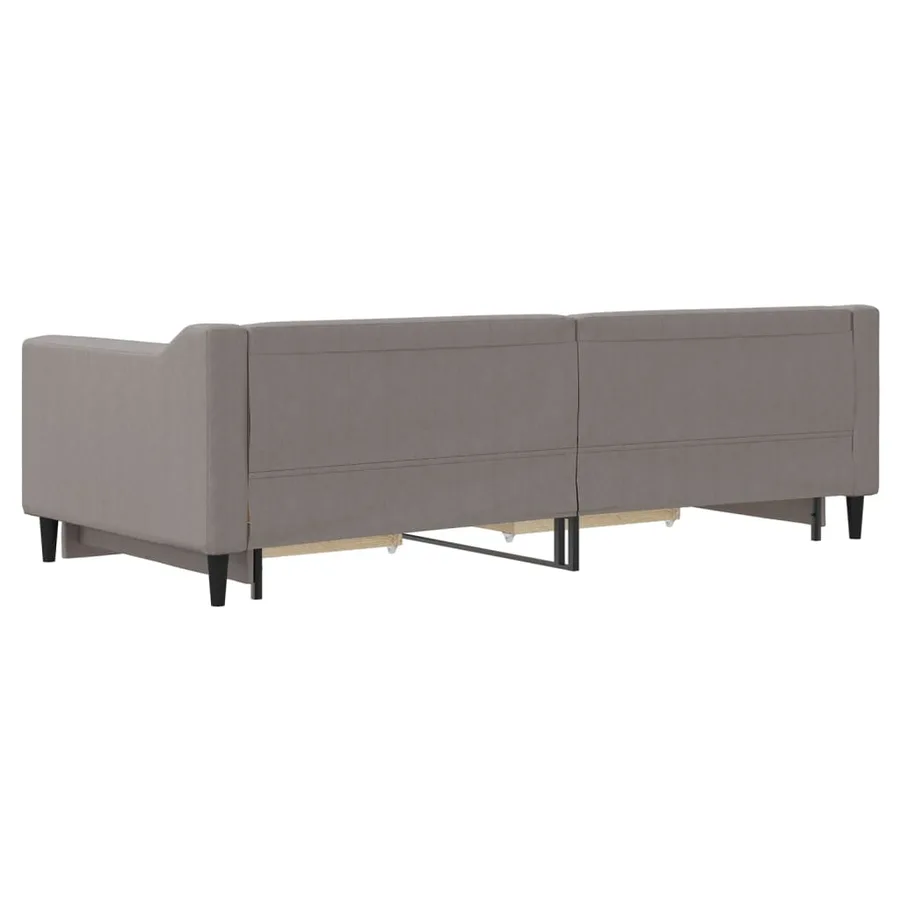 Lit de jour avec gigogne et tiroirs sans matelas taupe 90x200cm - 8