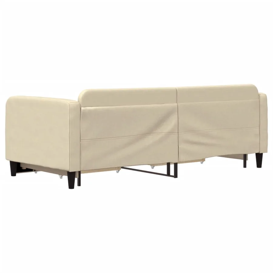 Lit de jour avec gigogne et tiroirs sans matelas crème 90x200cm - 5