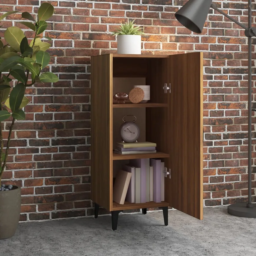 Buffet Chêne marron 34,5x34x90 cm Bois d'ingénierie - 3