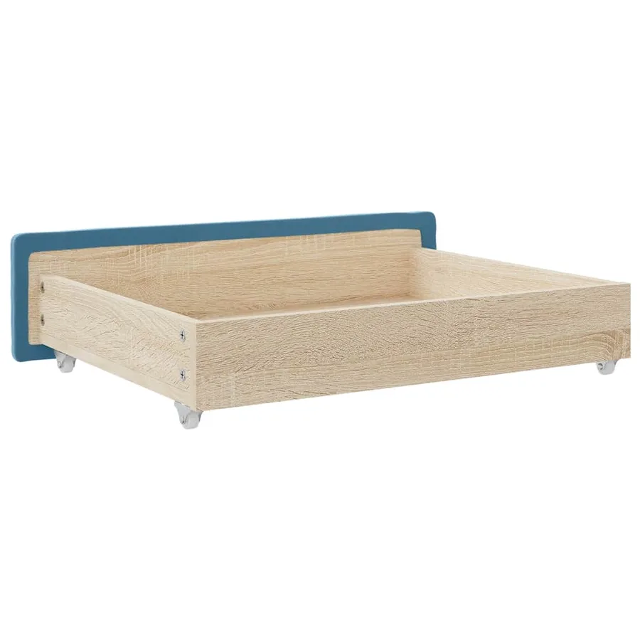 Tiroirs de lit 2 pcs bleu bois d'ingénierie et tissu - 6