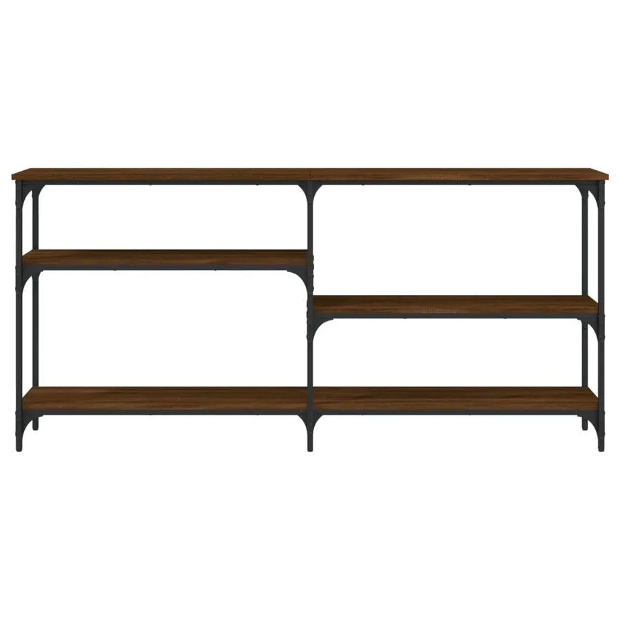 Table console chêne marron 160x29x75 cm Bois d'ingénierie - 3