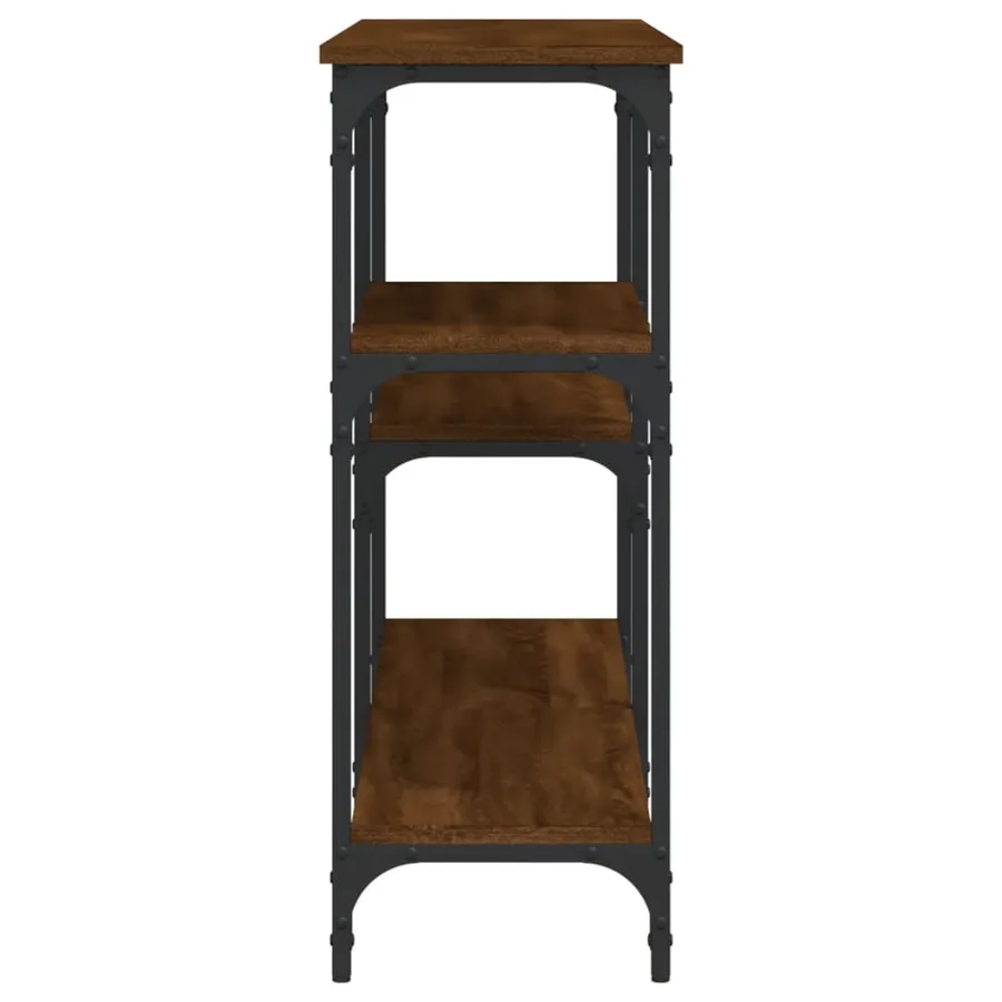 Table console chêne marron 160x29x75 cm Bois d'ingénierie - 5