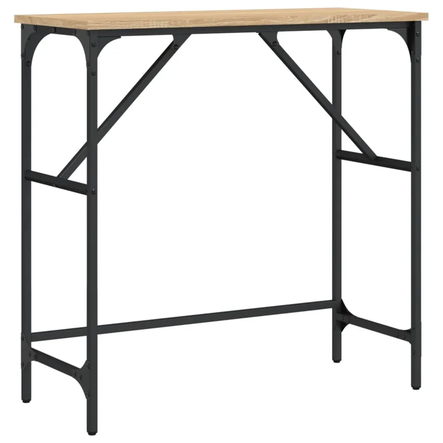 Table console chêne sonoma 75x32x75 cm bois d'ingénierie - 2