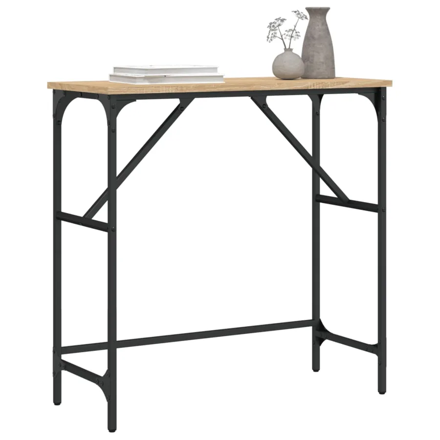 Table console chêne sonoma 75x32x75 cm bois d'ingénierie - 3