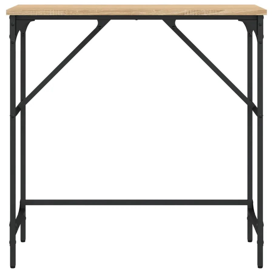 Table console chêne sonoma 75x32x75 cm bois d'ingénierie - 4
