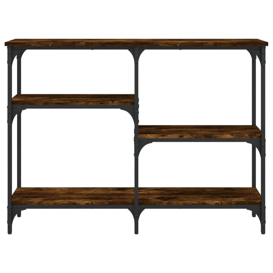 Table console chêne fumé 102x29x75 cm bois d'ingénierie - 3