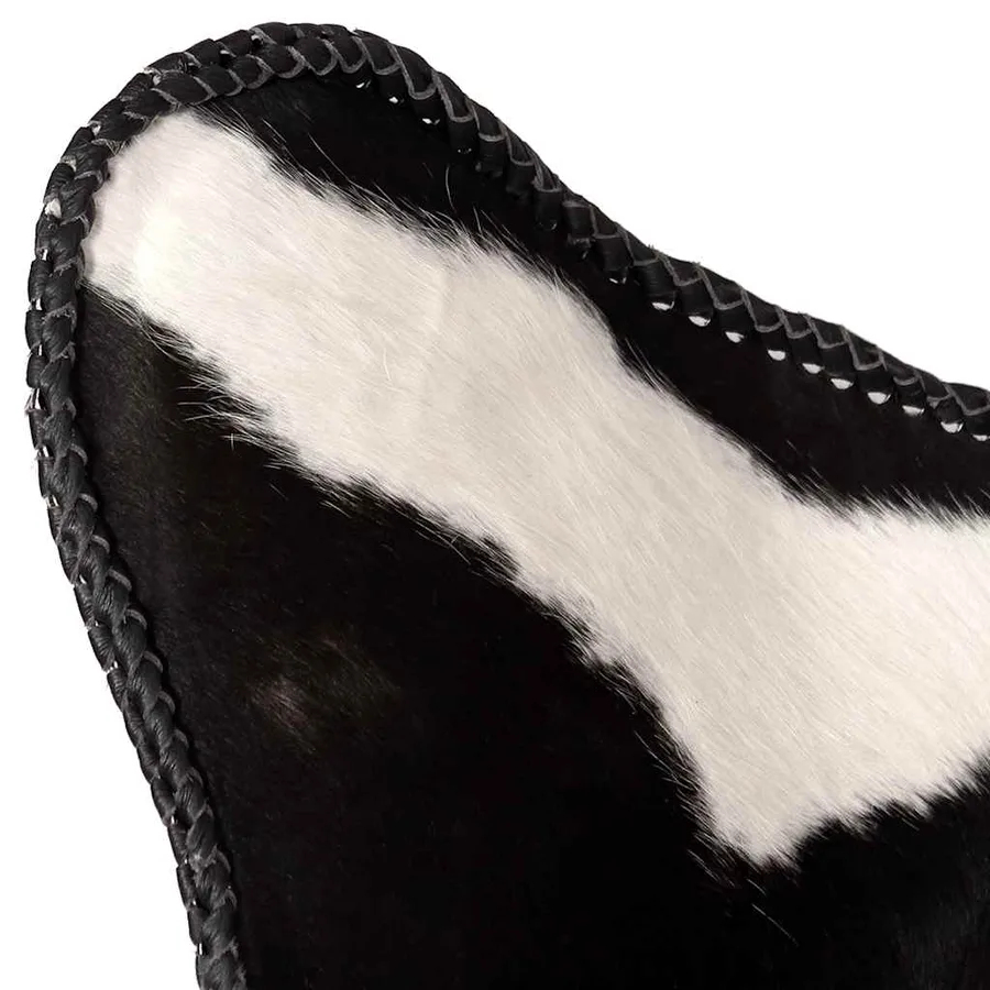 Chaise papillon noir et blanc cuir de vache - 9
