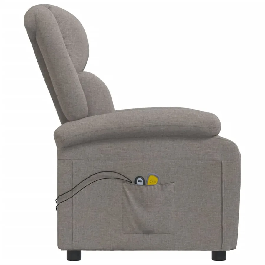Fauteuil électrique de massage Taupe Tissu - 5