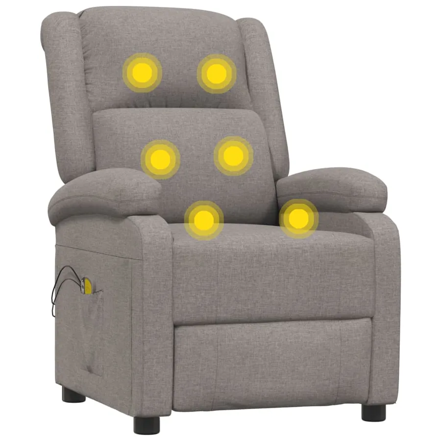 Fauteuil électrique de massage Taupe Tissu - 8