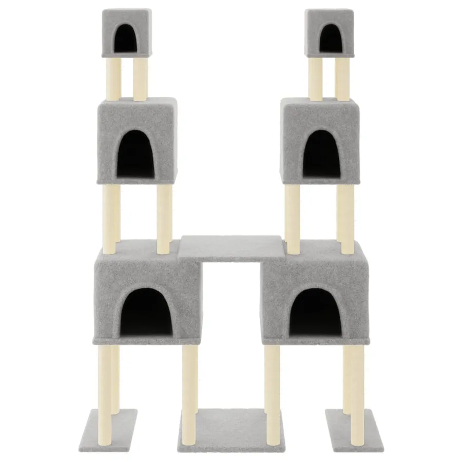 Arbre à chat avec griffoirs en sisal Gris clair 199 cm - 3