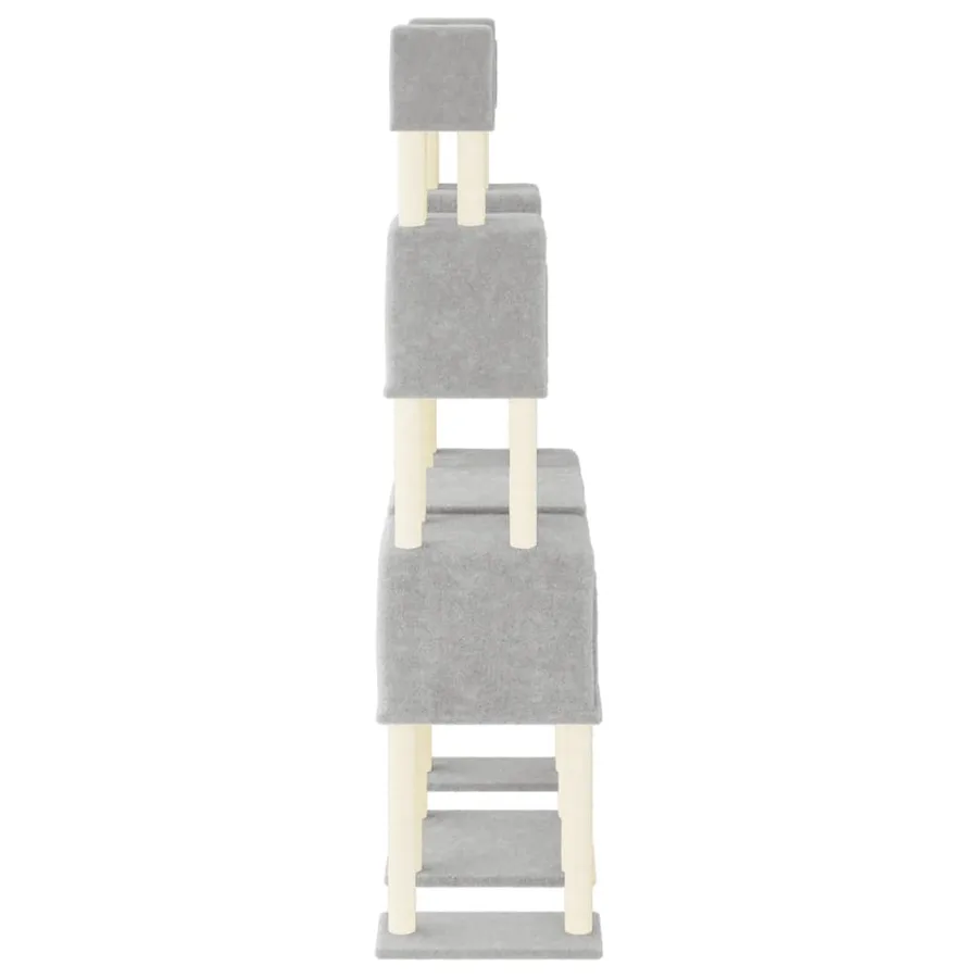 Arbre à chat avec griffoirs en sisal Gris clair 199 cm - 4
