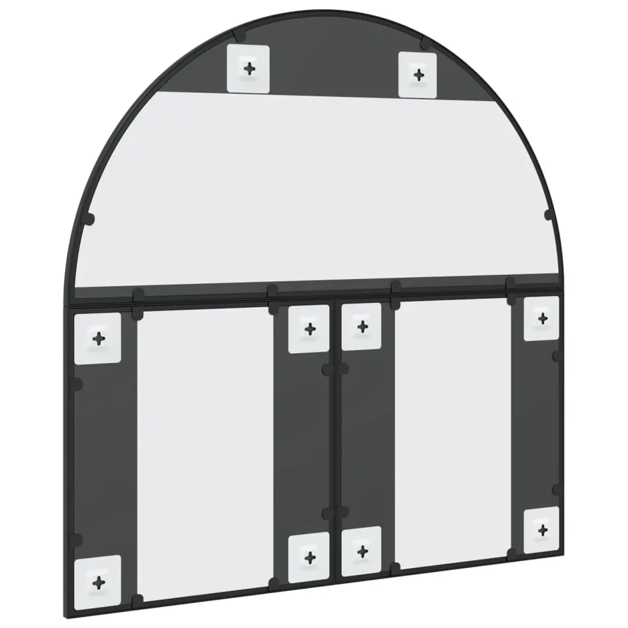 Miroir mural noir 80x80 cm arche fer - 5