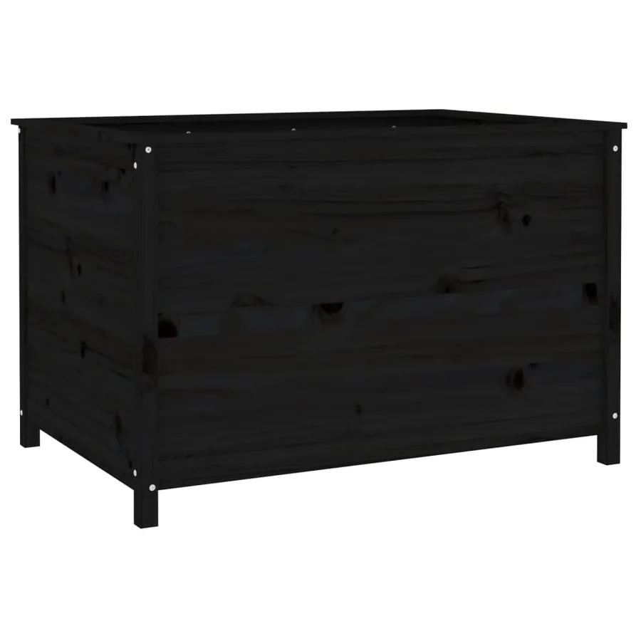 Lit surélevé de jardin noir 119,5x82,5x78 cm bois de pin massif - 6