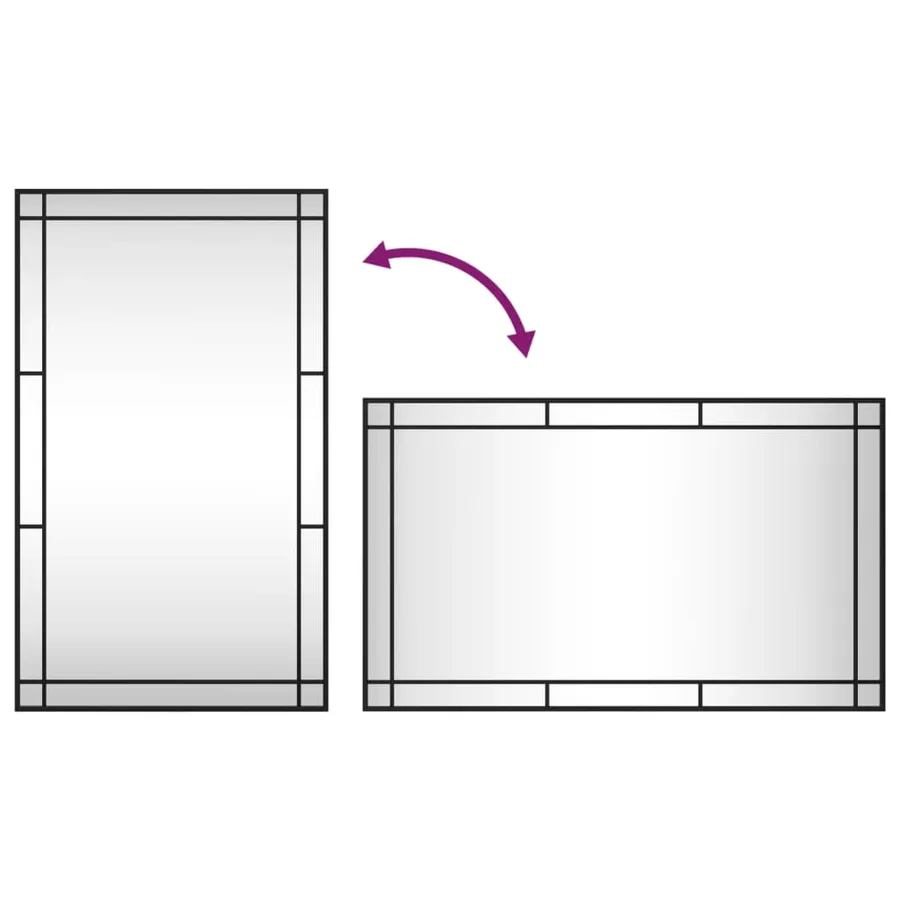 Miroir mural noir 60x100 cm rectangulaire fer - 7
