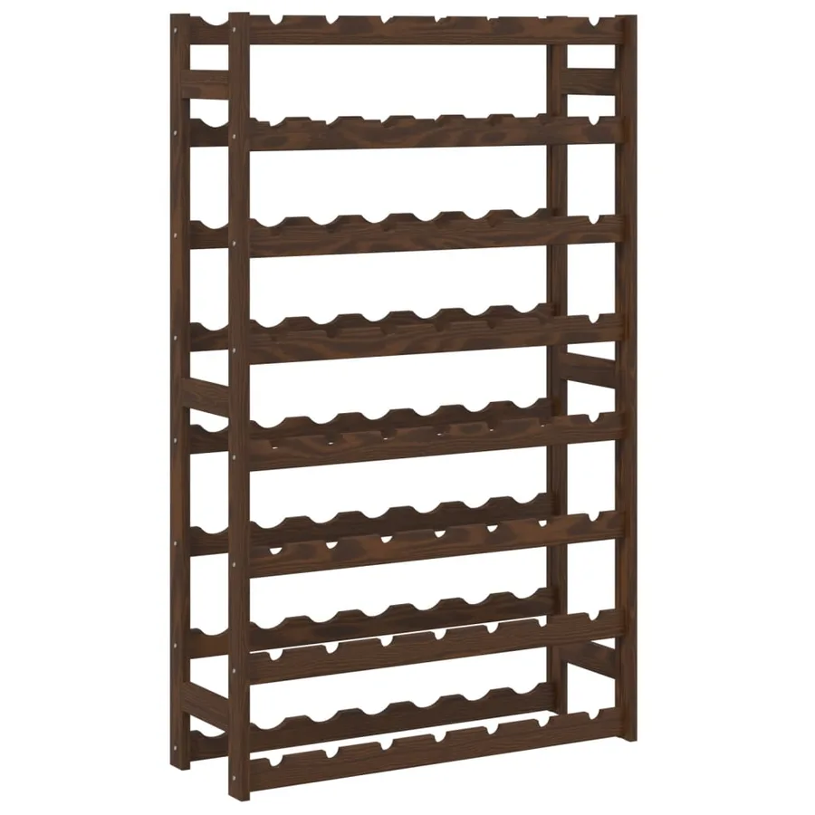 Casier à bouteilles pour 56 bouteilles marron bois pin solide - 2