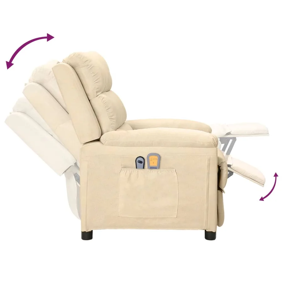 Fauteuil électrique de massage Crème Tissu - 8