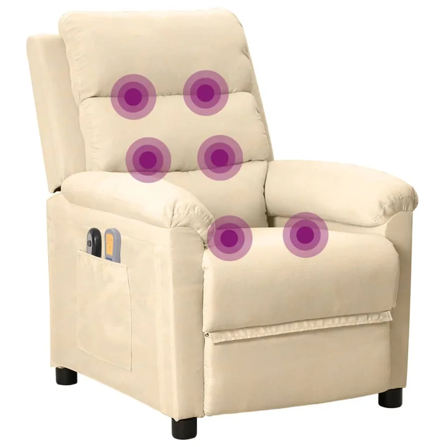 Fauteuil électrique de massage Crème Tissu - 9