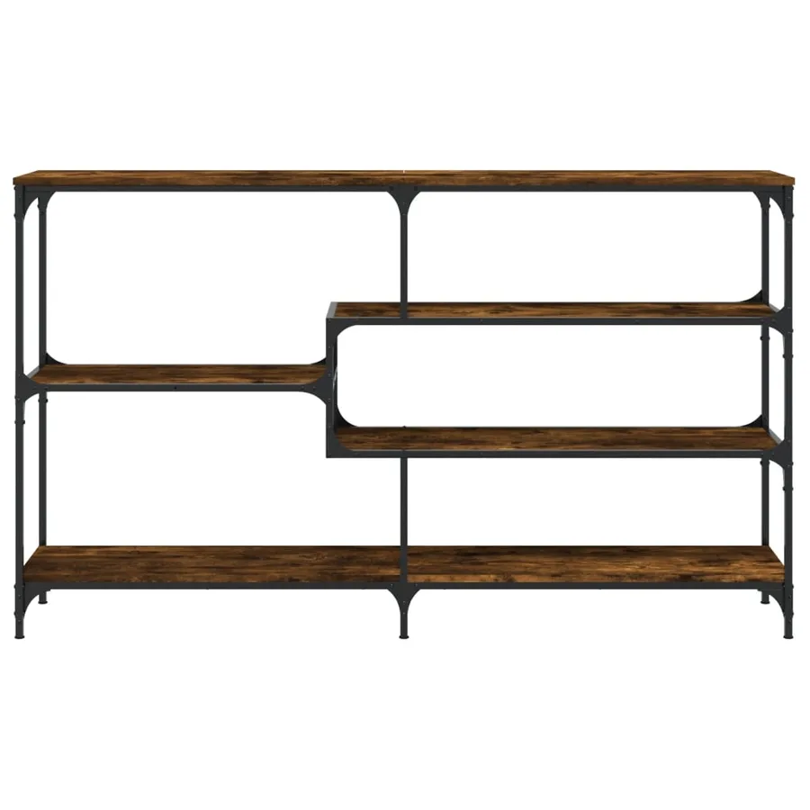 Table console chêne fumé 160x32x95 cm bois d'ingénierie - 4
