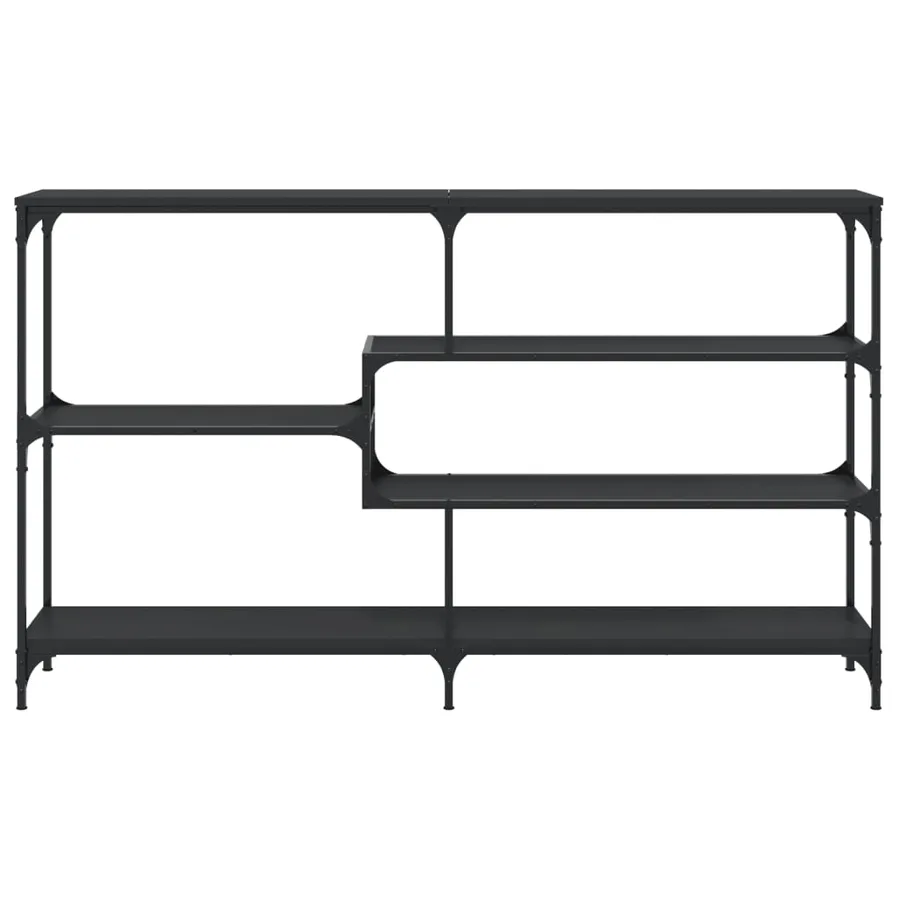 Table console noir 160x32x95 cm bois d'ingénierie - 4