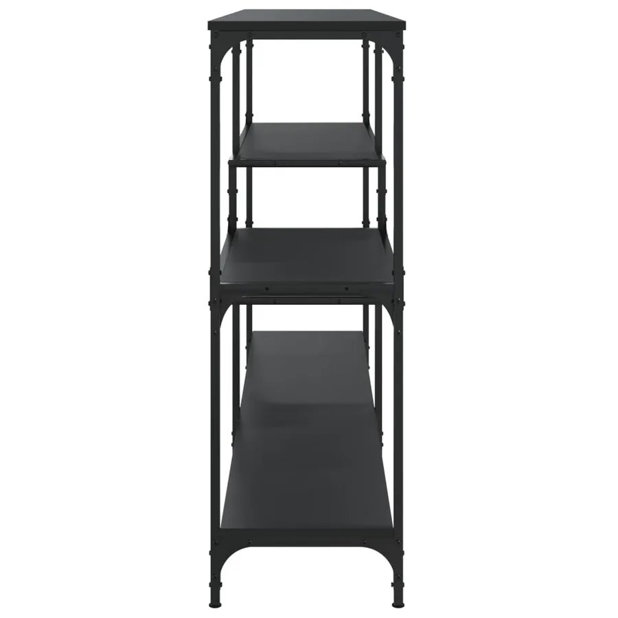 Table console noir 160x32x95 cm bois d'ingénierie - 5